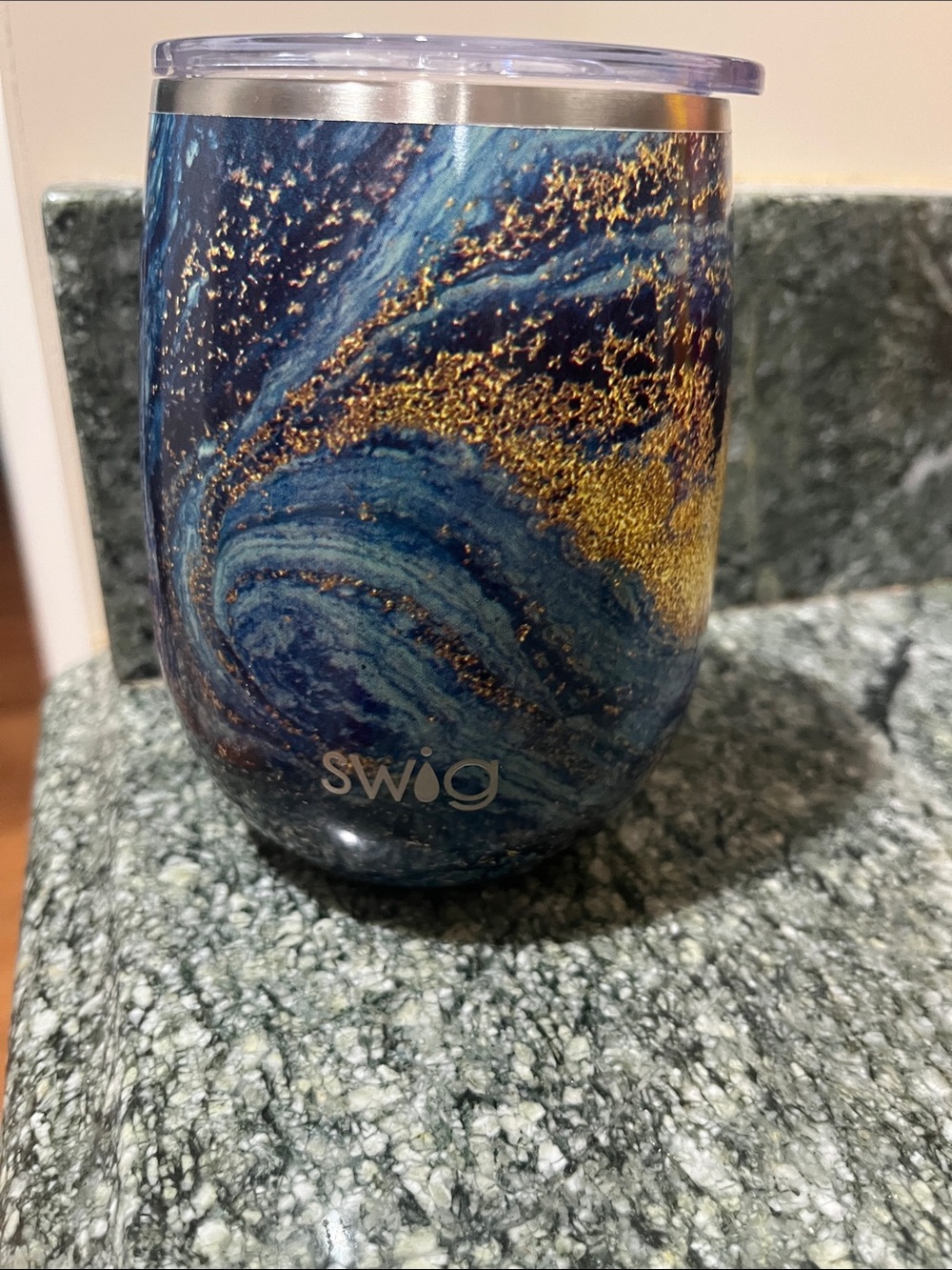 Swig Blue & Gold Marble Insulated Tumbler